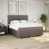 vidaXL Boxspringbett mit Matratze Taupe 180x200 cm Stoff