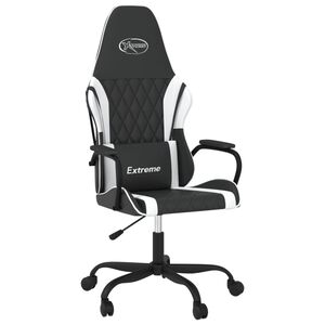 vidaXL Gaming-Stuhl mit Massagefunktion Schwarz und Wei&szlig; Kunstleder