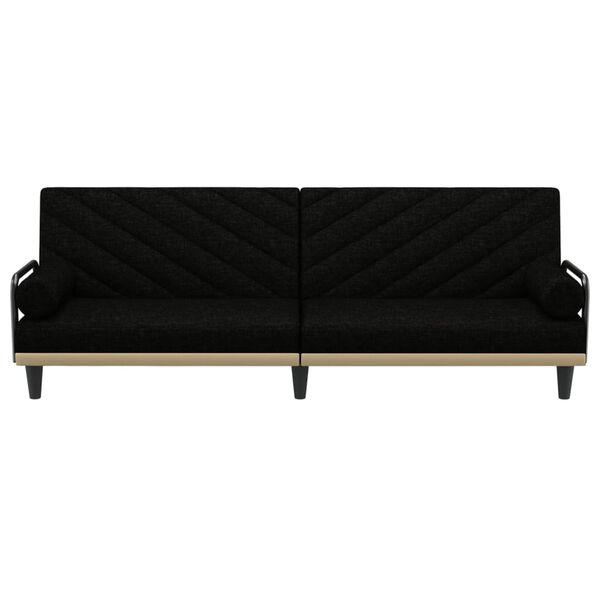 vidaXL Schlafsofa mit Armlehnen Schwarz Stoff