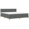 vidaXL LED Boxspringbett mit Kopfteil Dunkelgrau 180 x 200 cm Stoff