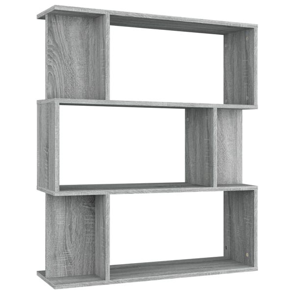 vidaXL Bücherregal/Raumteiler Grau Sonoma 80x24x96 cm Holzwerkstoff