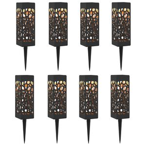 vidaXL Au&szlig;en Solarlichter mit Erdnagel 8 stk. Warmes Wei&szlig; 29 cm PP