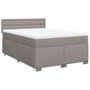vidaXL Boxspringbett mit Matratze Taupe 140x190 cm Stoff