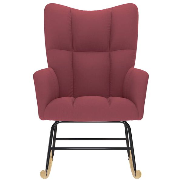 vidaXL Schaukelstuhl Weinrot Stoff