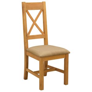 vidaXL Esszimmerstuhl 2 stk. Massivholz Eiche Beige 45 x 54 x 105 cm