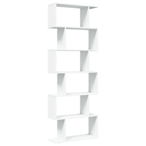 vidaXL Raumteiler-B&uuml;cherregal 6 Etagen Wei&szlig; 70x24x193 cm Holzwerkstoff