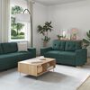 vidaXL Sofa 3 pcs Dunkelgr&uuml;n Leinenmischgewebe