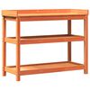 vidaXL Pflanztisch mit Ablagen Braun 108x45x86,5 cm Massivholz Kiefer