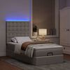 vidaXL Ottoman-Bett mit Matratze & LEDs Taupe 90x190 cm Stoff