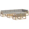 vidaXL Outdoor-Sofagarnitur 9 stk. Wei&szlig; und Hellgrau Polyester