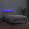 vidaXL Boxspringbett mit Matratze & LED Cappuccino-Braun 90x200cm