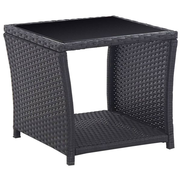 vidaXL 3-tlg. Bistro-Set mit Auflagen Poly Rattan Schwarz