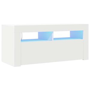 vidaXL TV-Schrank mit LED-Leuchten Wei&szlig; 90x35x40 cm