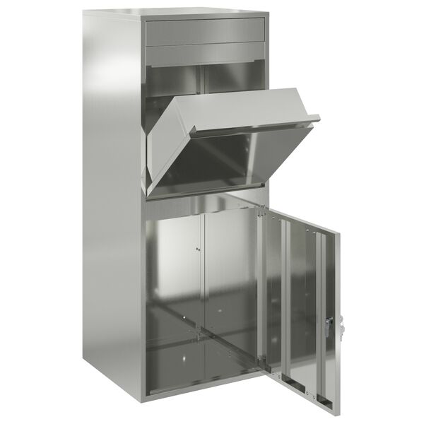 vidaXL Paketdrop-Box mit T&uuml;r Schwarz 41 x 38 x 103 cm Verzinkter Stahl