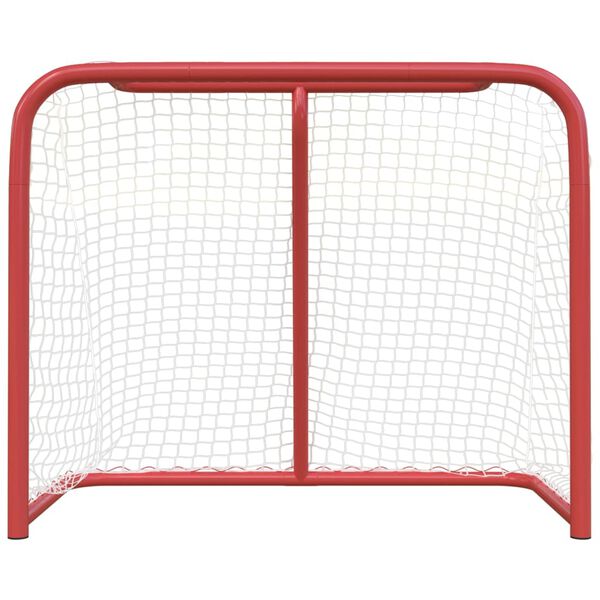 vidaXL Hockey-Tor Rot und Wei&szlig; 183x71x122 cm Polyester