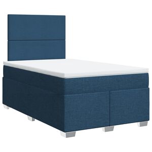 vidaXL Boxspringbett mit Matratze Blau 120x190 cm Stoff