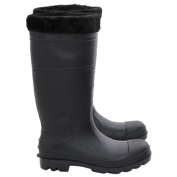 vidaXL Gummistiefel mit Herausnehmbarem Innenfutter Schwarz Gr. 43 PVC