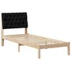 vidaXL Bettgestell mit gepolstertem Kopfteil Braun 75 x 190 cm