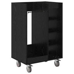 vidaXL Golf Schrank Mit Rad Uni Schwarz Eichen-Optik 65 x 45 x 98 cm