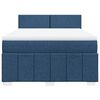 vidaXL Boxspringbett mit Matratze Blau 160x200 cm Stoff