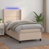 vidaXL Boxspringbett mit Matratze & LED Cappuccino-Braun 100x200cm