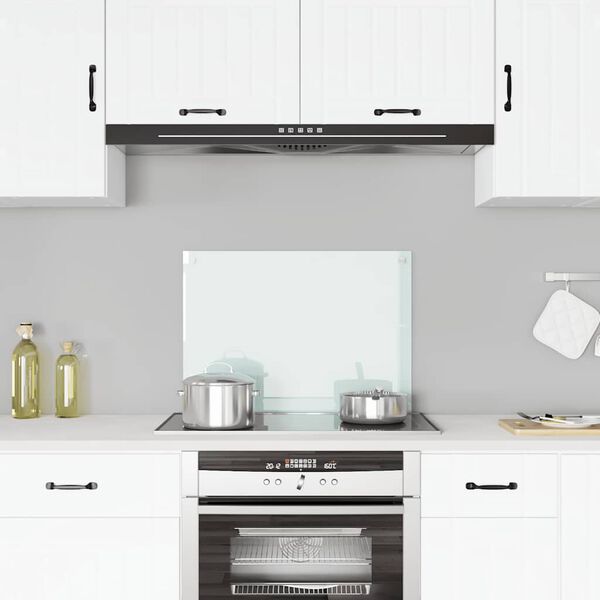 vidaXL K&uuml;chenr&uuml;ckwand Milchwei&szlig; 70x50 cm Hartglas