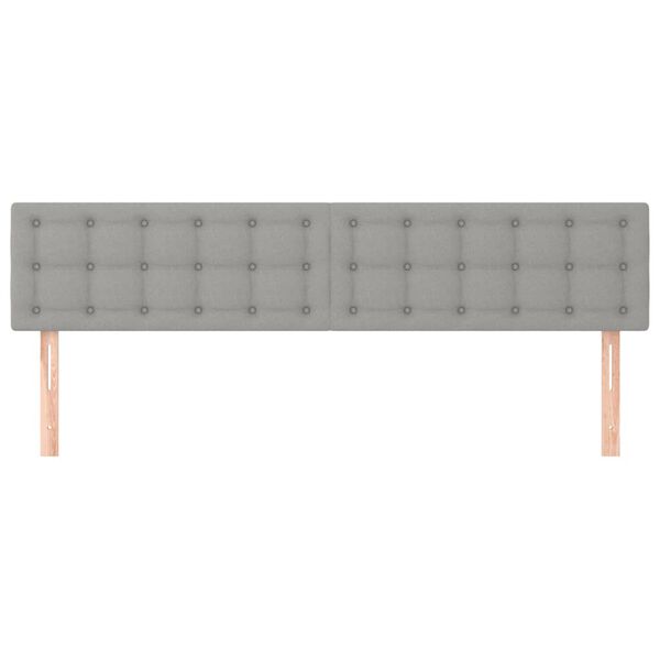vidaXL Kopfteile 2 Stk. Hellgrau 90x5x78/88 cm Stoff