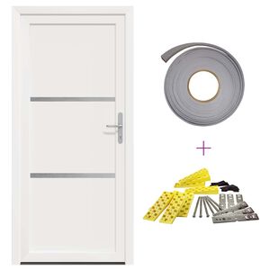 vidaXL Vordert&uuml;r Wei&szlig; 98 x 208 cm PVC