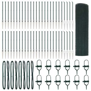 vidaXL Zaunpfosten Gr&uuml;n 100 x 0,8 m (16 x 16 mm Netz) Stahl und PVC