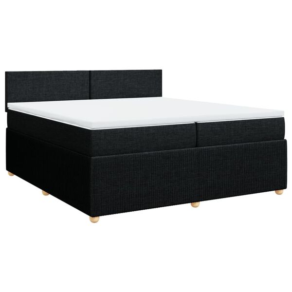vidaXL Boxspringbett mit Matratze Schwarz 200x200 cm Stoff