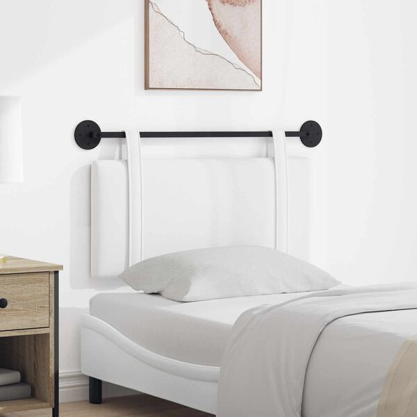 vidaXL H&auml;ngevorderseite Wandmontiert Uni Wei&szlig; 100 x 55 x 5 cm Stoff