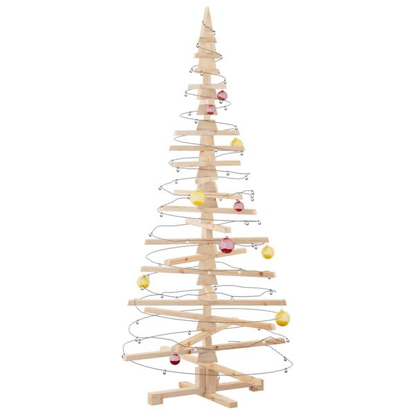 vidaXL Weihnachtsbaum Holz zum Schm&uuml;cken 180 cm Massivholz Kiefer