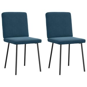 vidaXL Esszimmerst&uuml;hle 2 Stk. Blau Samt