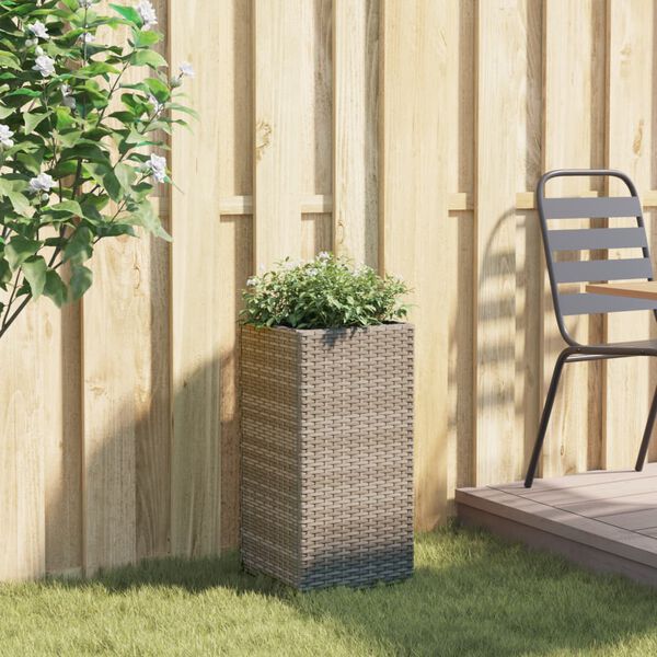 vidaXL Pflanzk&uuml;bel Grau 30x30x60 cm Poly Rattan