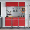 vidaXL Arbeitsschrankset mit Schubladen mit Speicher 8 pcs Rot