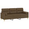vidaXL 3-Sitzer-Sofa mit Kissen Braun 180 cm Stoff