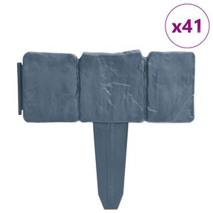 vidaXL Beeteinfassung 41 Stk. Kunststoff Stein-Optik 10 m
