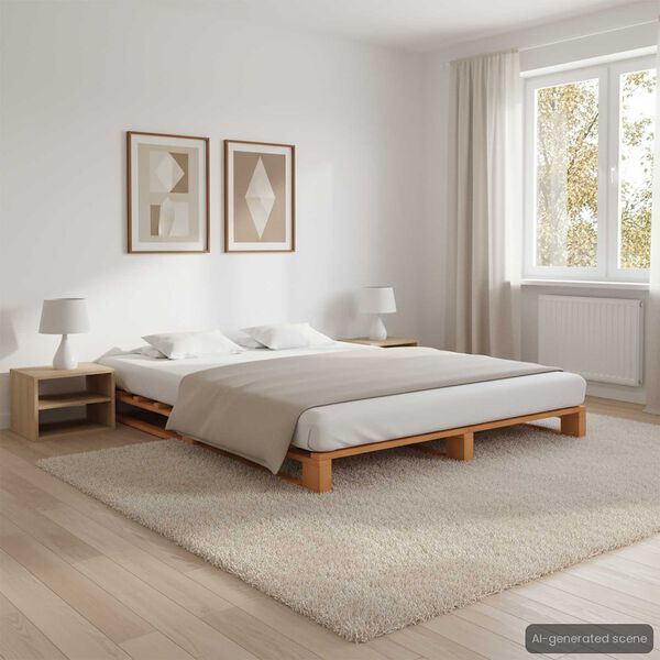 vidaXL Palettenbett Braun Massivholz Kiefer 200&times;200 cm