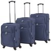 vidaXL 3-tlg. Weichgep&auml;ck Trolley-Set Marineblau