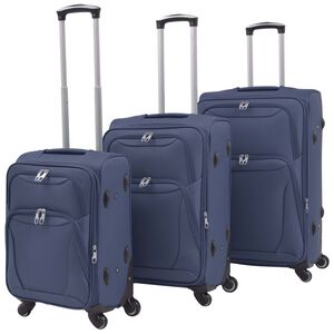 vidaXL 3-tlg. Weichgep&auml;ck Trolley-Set Marineblau