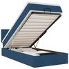 vidaXL Ottoman-Bett mit Matratze Blau 100x200 cm Stoff