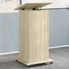 vidaXL Rednerpult mit Rollen & Schublade Sonoma-Eiche 55x55x107 cm