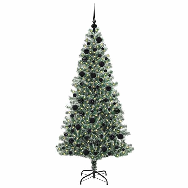 vidaXL K&uuml;nstlicher Weihnachtsbaum beschneit mit LED Licht 180 cm