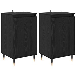 vidaXL Sideboard 2 pcs Schwarz Eichen-Optik 40 x 35 x 70 cm