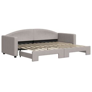 vidaXL Tagesbett Ausziehbar Taupe 80x200 cm Stoff