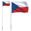 vidaXL Tschechische Flagge mit Mast 5,5 m Aluminium