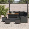 vidaXL Gartensofa-set mit Kissen 9 pcs Schwarz Poly-Rattan