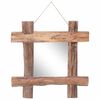 vidaXL Holzspiegel Natur 50x50 cm Recyceltes Teakholz