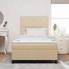 vidaXL Boxspringbett mit Matratze Creme 120 x 200 cm Stoff