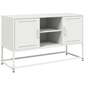 vidaXL TV-Schrank Wei&szlig; 100,5x39x60,5 cm Stahl